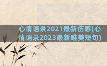 心情语录2021最新伤感(心情语录2023最新唯美短句)